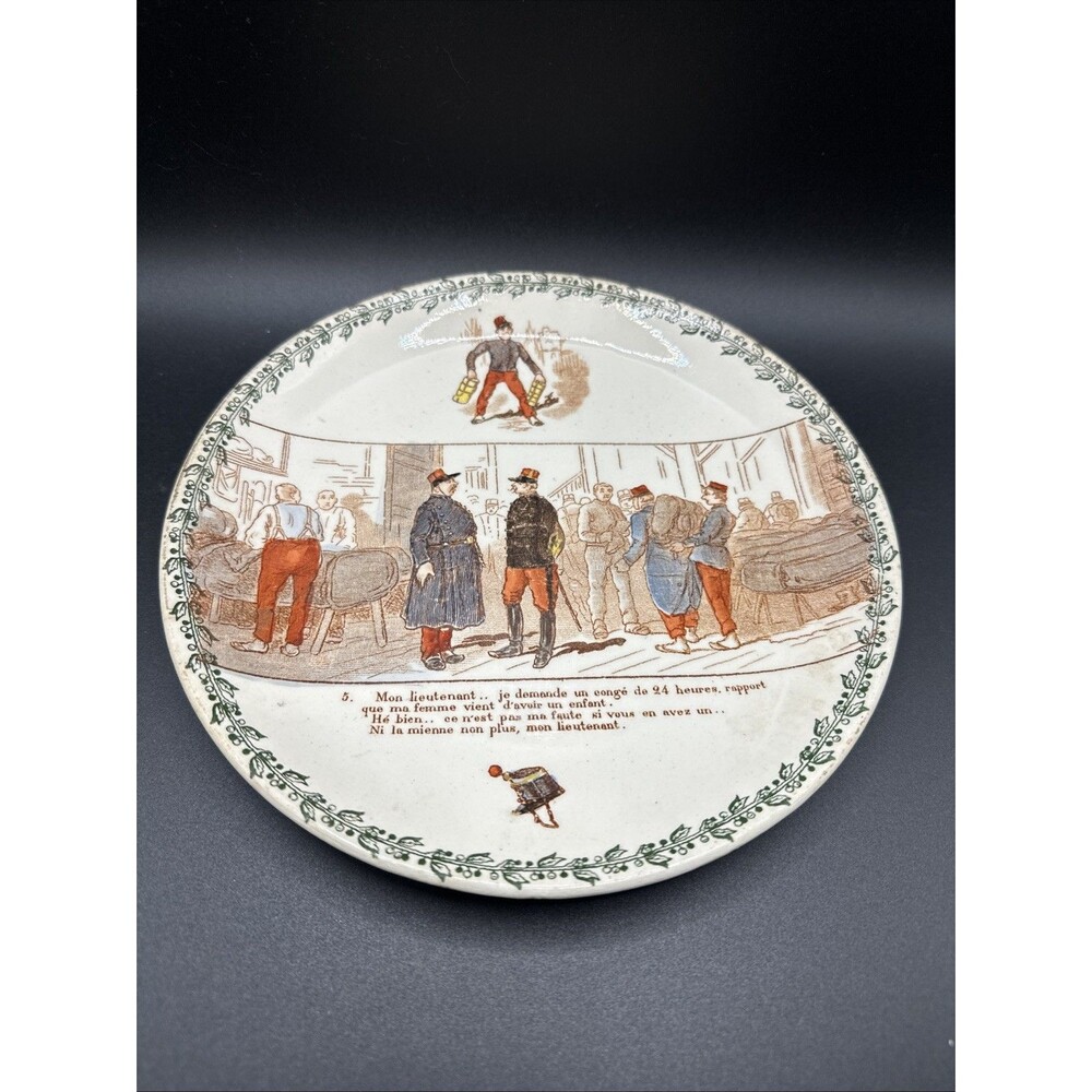 “F6 - Choisy-le-Roi Plate No. 05 - Humorous Military Theme My 28 Days CO1”